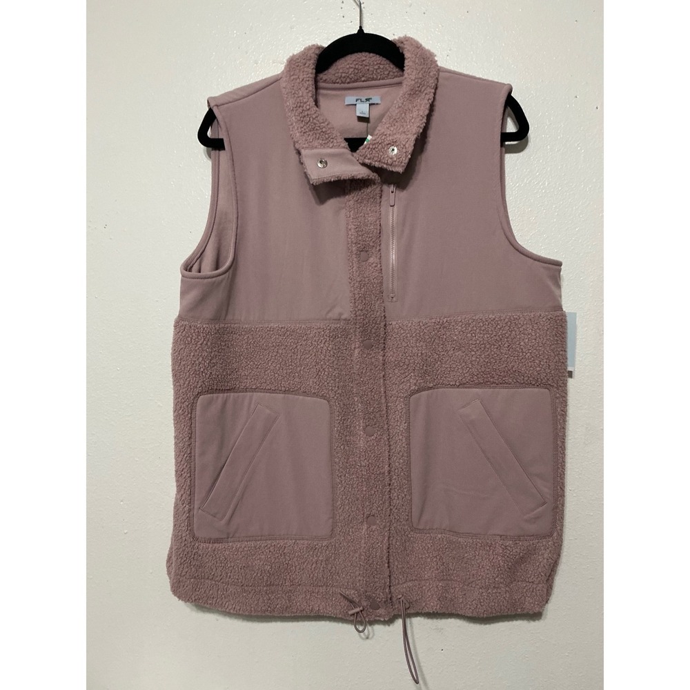 FLX‎ Women's Sherpa Trim Vest Grazing Lavender Gorpcore Outdoor Active Size L